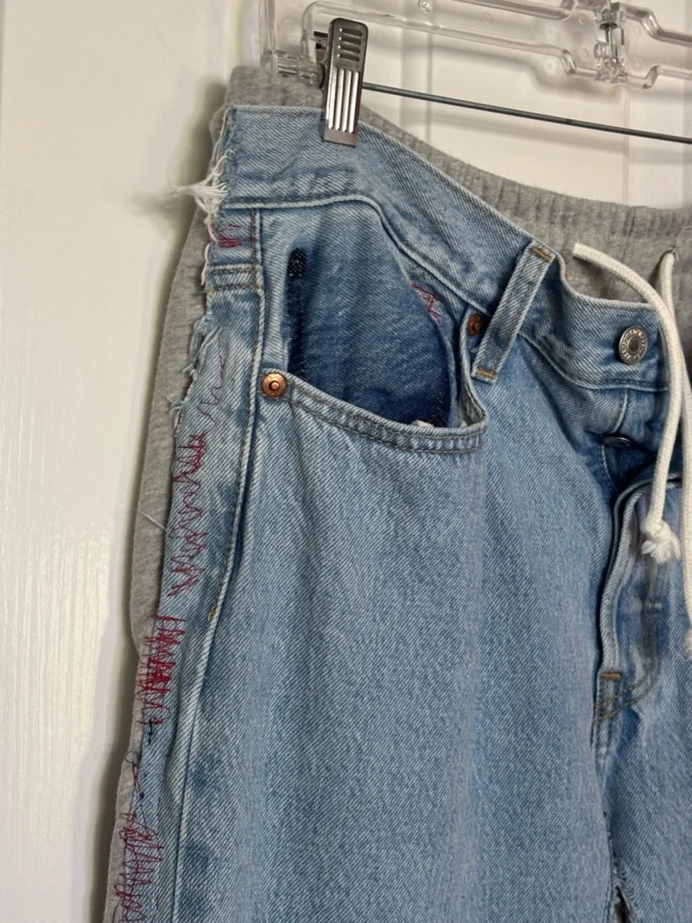 Levi's Light Blue 1/2 Denim 1/2 Jogger-Style Women's Jeans size M